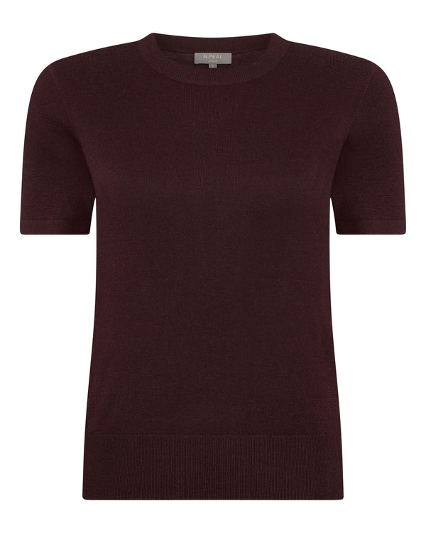 N.Peal Women's Isla Superfine Cashmere T-Shirt Clove Brown