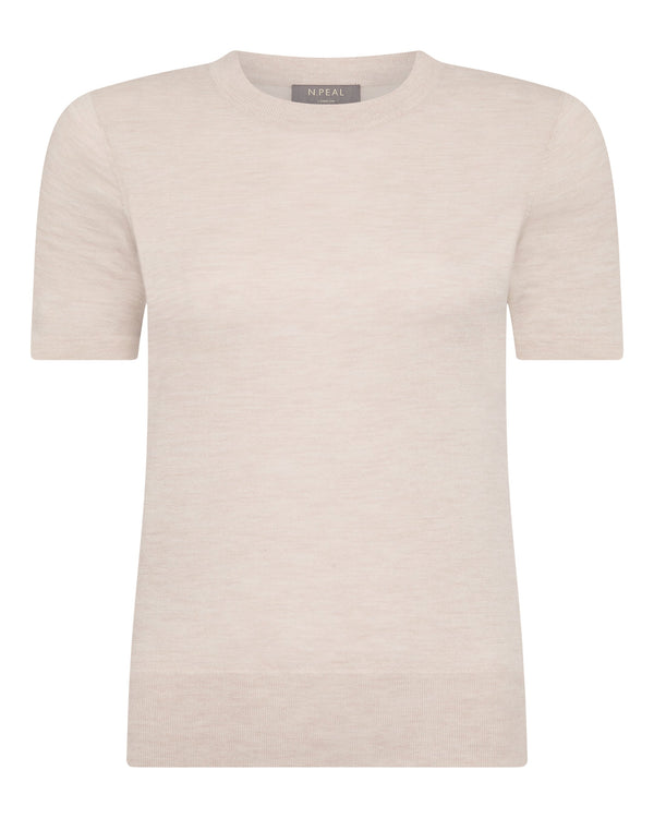 N.Peal Women's Isla Superfine Cashmere T-Shirt Sandstone Brown