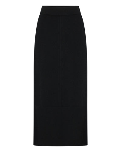 N.Peal Women's Straight Cashmere Skirt Black