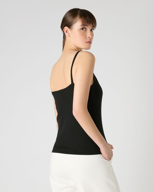 Women's Cotton Cashmere Silk Camisole Black