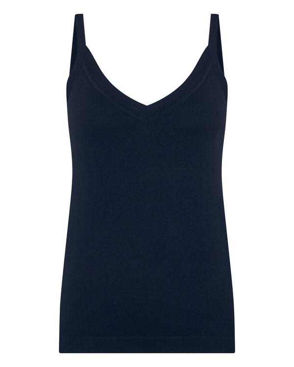 N.Peal Women's Cotton Cashmere Camisole Navy Blue