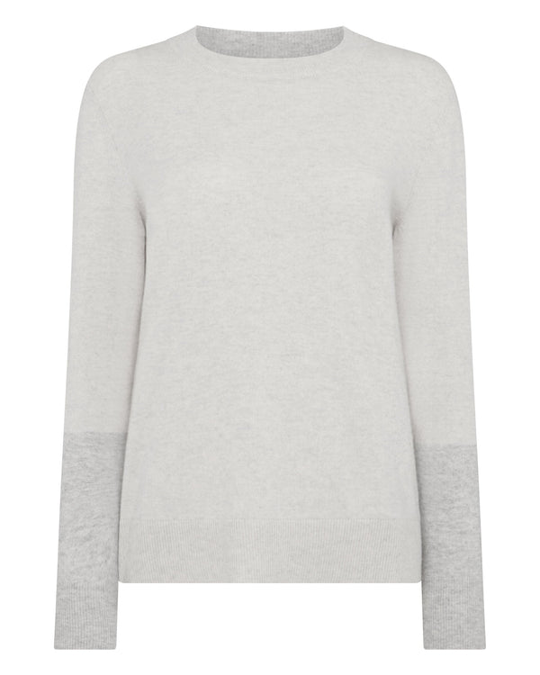 N.Peal Women's Relaxed Round Neck Cashmere Jumper Pebble Grey