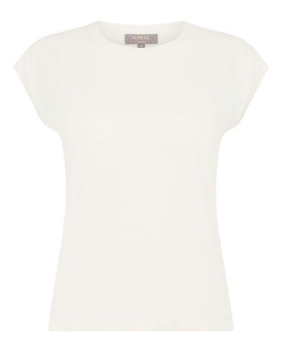 N.Peal Women's Cotton Cashmere Silk Top New Ivory White