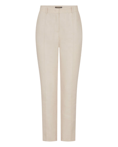 N.Peal Women's Harper Crop Linen Trouser Oat Brown