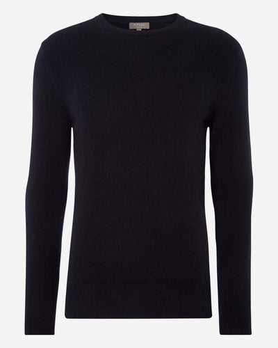 N.Peal The Oxford Round Neck Cashmere Jumper Navy Blue