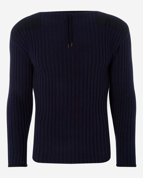007 Ribbed Army Sweater Navy Blue