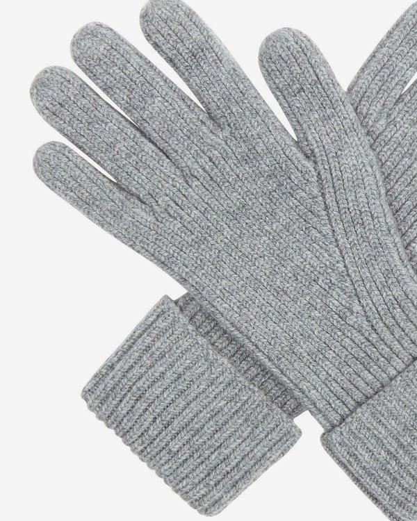 N.Peal Men's Ribbed Cashmere Gloves Flannel Grey